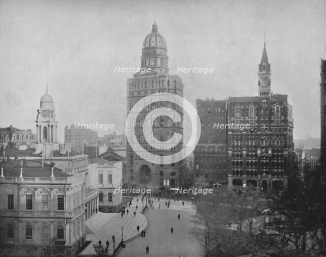 'New York Newspaper Buildings', 19th century. Artist: Unknown.