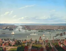 New York seen from Long Island, 1854