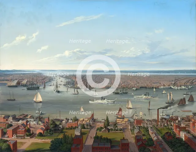 New York seen from Long Island, 1854.