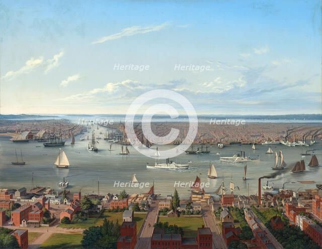 New York seen from Long Island, 1854.