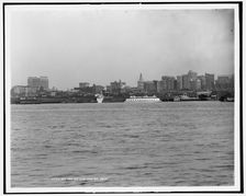 New York sky line from New Jersey, between 1910 and 1915. Creator: Unknown
