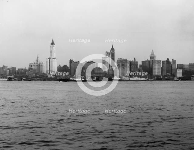 New York skyline from Jersey, c.between 1910 and 1920. Creator: Unknown.