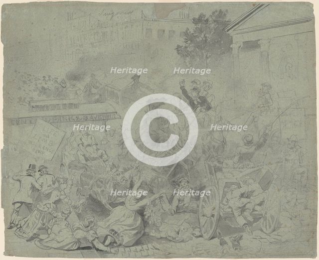 New York?Street Scene, 1859-1868. Creator: Emanuel Gottlieb Leutze.