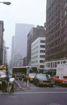 New York street,roadworks causing congestion
