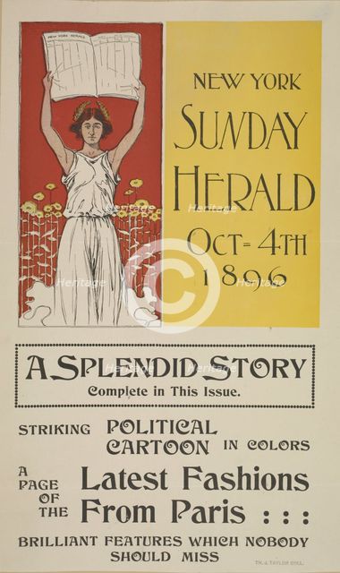 New York Sunday herald. Oct 4th 1896, c1893 - 1897. Creator: Unknown.