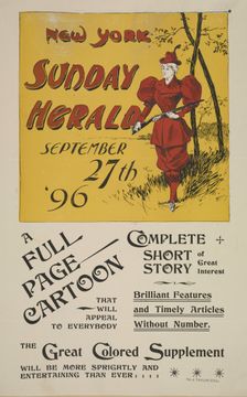 New York Sunday herald. September 27th 96, c1893 - 1897. Creator: Unknown