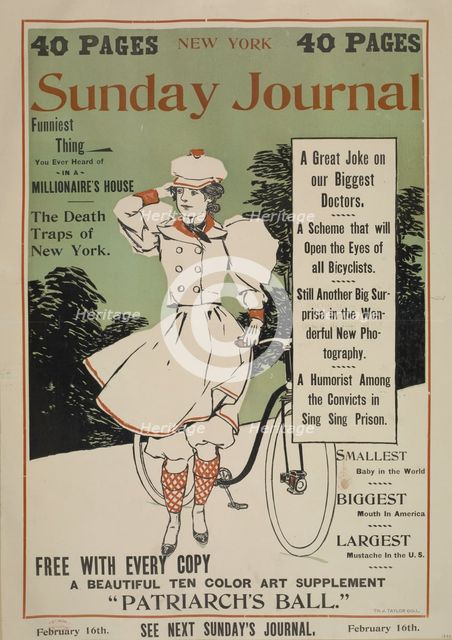 New York Sunday journal. February 16th. 1896, c1893 - 1897. Creator: Unknown.