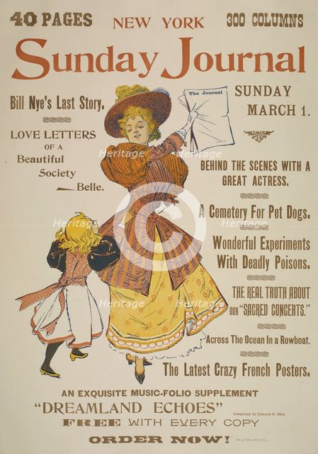 New York Sunday journal. Sunday March 1. 1896, c1893 - 1897. Creator: Unknown.