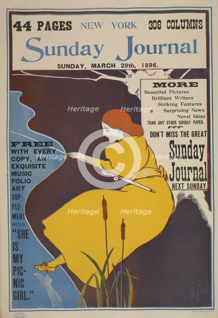 New York Sunday journal. Sunday, March 29th, 1896, c1893 - 1897. Creator: Unknown.