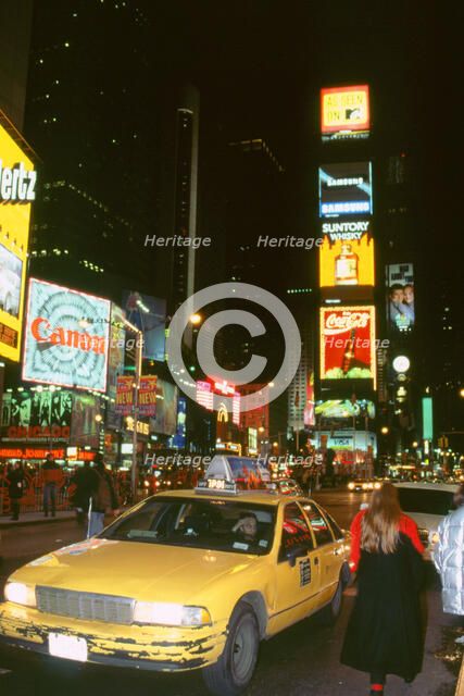 New York taxi at night 1995. Artist: Unknown.