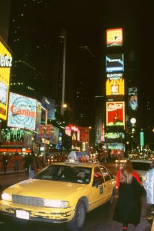 New York taxi at night 1995