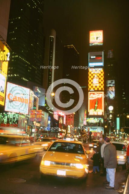 New York taxi at night 1995. Artist: Unknown.