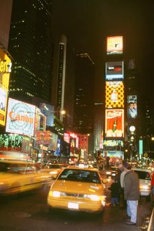 New York taxi at night 1995