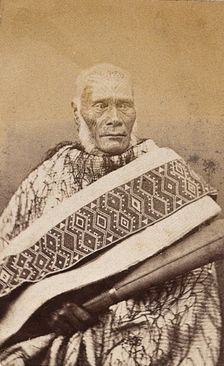New Zealand: a Maori man, 19th century. Creator: Unknown