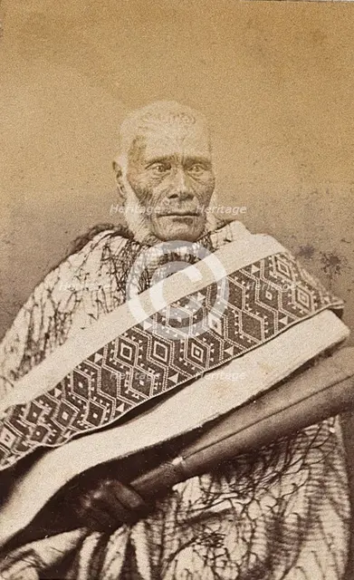 New Zealand: a Maori man, 19th century. Creator: Unknown.