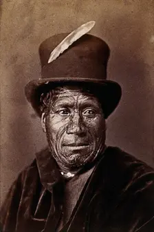 New Zealand: a Maori man, between 1800 and 1899. Creator: Unknown