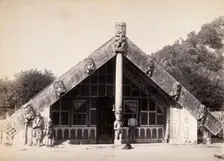 New Zealand: a Maori meeting house, c1840s. Creator: Unknown