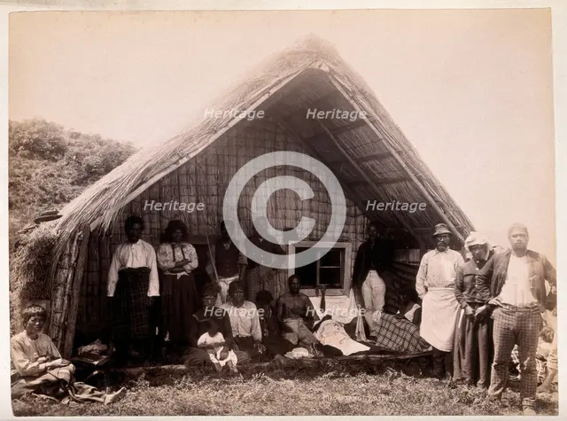 New Zealand: Maori funeral rites, c1880s. Creator: Unknown.