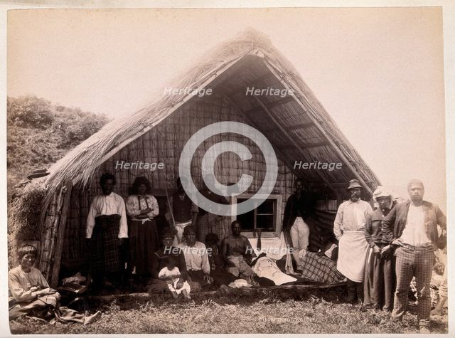 New Zealand: Maori funeral rites, c1880s. Creator: Unknown.