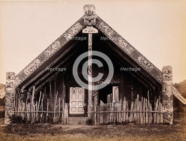 New Zealand: the house of the Maori leader and prophet, Te Kooti, 19th century. Creator: Unknown.