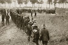 New Zealand troops queuing for a field canteen, Somme campaign, France, World War I, 1916. Creator: Unknown