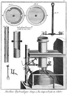 Newcomen-type steam engine attributed to Jean-Rodolphe Perronet, 1767. Creator: Unknown
