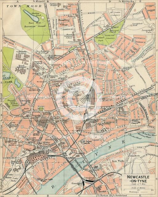 'Newcastle-on-Tyne', c20th Century. Artist: John Bartholomew.