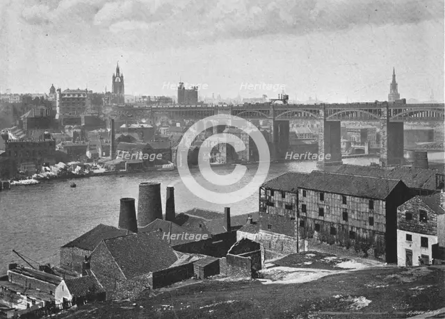 Newcastle-on-Tyne, from the Rabbit Banks, c1900. Artist: M Aunty.
