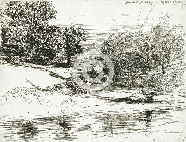 Newcastle in Emlyn, 1864. Creator: Francis Seymour Haden.