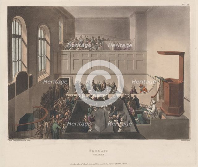 Newgate Chapel, 1809., 1809. Creator: Joseph Constantine Stadler.