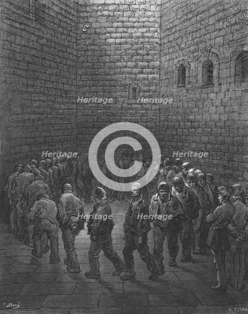 'Newgate - Exercise Yard', 1872.  Creator: Gustave Doré.