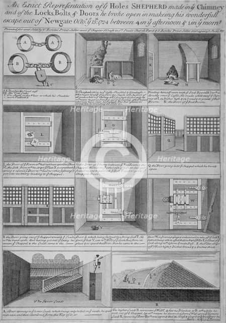 Newgate Prison, Old Bailey, City of London, 1724. Artist: Anon
