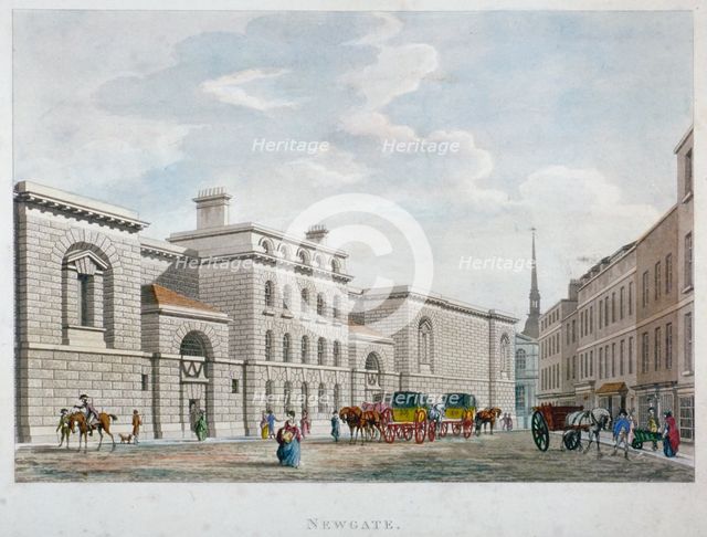 Newgate Prison, Old Bailey, City of London, 1799. Artist: Anon