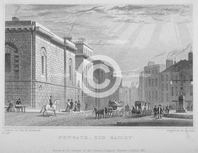 Newgate Prison, Old Bailey, City of London, 1831. Artist: R Acon