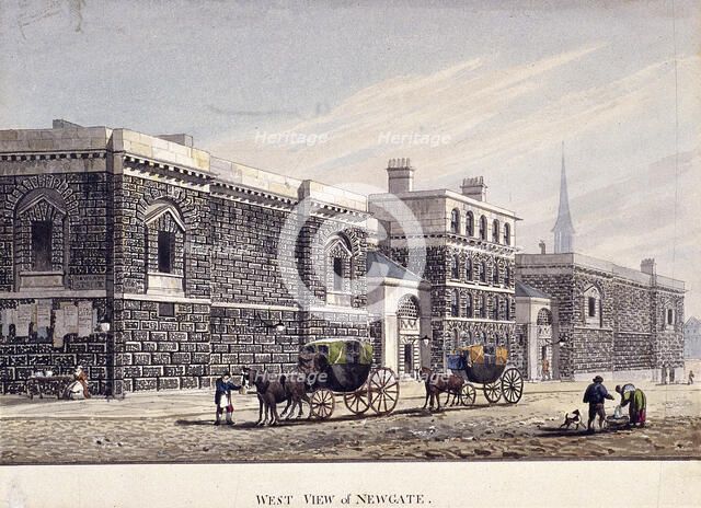 Newgate Prison, Old Bailey, London, c1815. Artist: George Shepherd