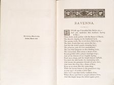 Newdigate Prize Poem, "Ravenna", by Oscar Wilde, 1878. Creator: Oscar Wilde