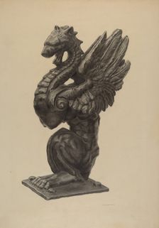 Newel Figure, c. 1939. Creator: Milton Grubstein
