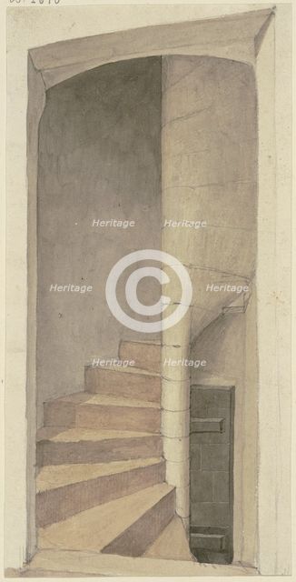 Newel stairs, mid-19th century. Creator: Karl Ballenberger.