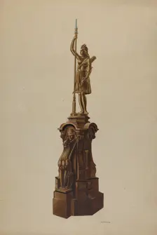 Newel Post, 1938. Creator: Louis Plogsted