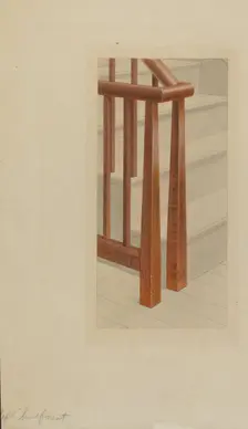 Newel Post, c. 1937. Creator: Alfred H. Smith