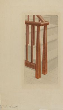 Newel Post, c. 1937. Creator: Alfred H. Smith