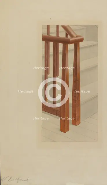 Newel Post, c. 1937. Creator: Alfred H. Smith.