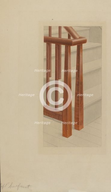 Newel Post, c. 1937. Creator: Alfred H. Smith.