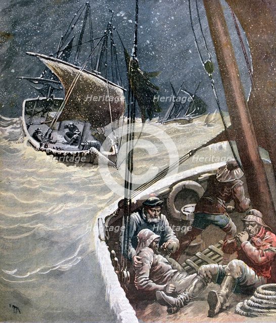 Newfoundland Fishermen, 1892. Artist: Henri Meyer