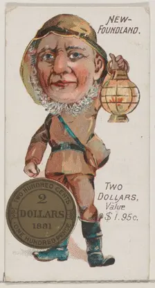 Newfoundland, Two Dollars, from the series Coins of All Nations (N72, variation 1) for Duk..., 1889. Creator: Unknown