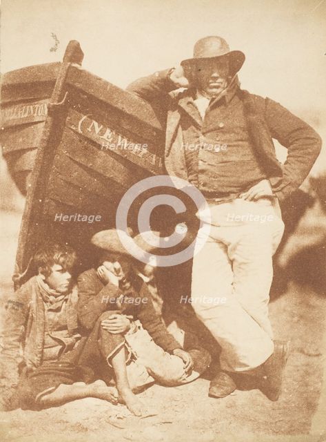 Newhaven Fisherman with Two Boys, 1843-47. Creators: David Octavius Hill, Robert Adamson, Hill & Adamson.