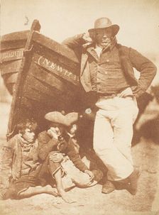 Newhaven Fisherman with Two Boys, 1843-47. Creators: David Octavius Hill, Robert Adamson, Hill & Adamson