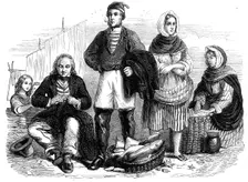 Newhaven fishermen and fishwives, 1862. Creator: Unknown
