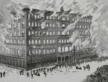 Newhall House Hotel Fire, Wisconsin, Milwaukee, United States, 1883. Creator: Unknown