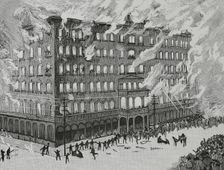 Newhall House Hotel Fire, Wisconsin, Milwaukee, United States, 1883. Creator: Unknown